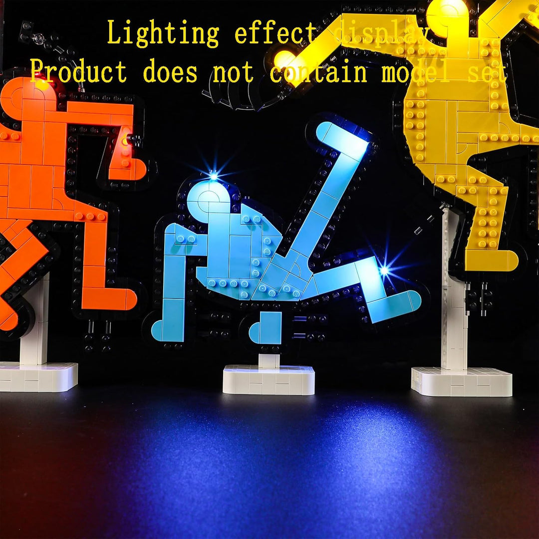 GEAMENT LED Licht-Set Kompatibel mit Lego Keith Haring Tanzende Figuren (Dancing Figures) Art 31216