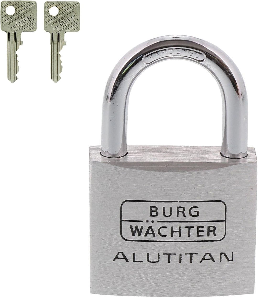 BURG-WÄCHTER Vorhangschloss Alutitan, Aluminium, 6, 5 mm Bügelstärke, Innenwerk rostfrei, 770 40 SB,