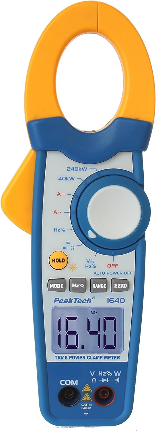 PeakTech True RMS Stromzange 1000A AC DC und Digital Multimeter 4000 Counts mit Durchgangsprüfer - C
