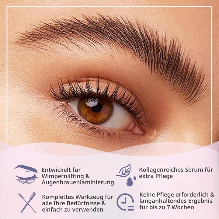 Libeauty Wimpernlifting Set &amp; Augenbrauen Lifting Set – Lash Lifting Kit für Natürlich Geschwungene