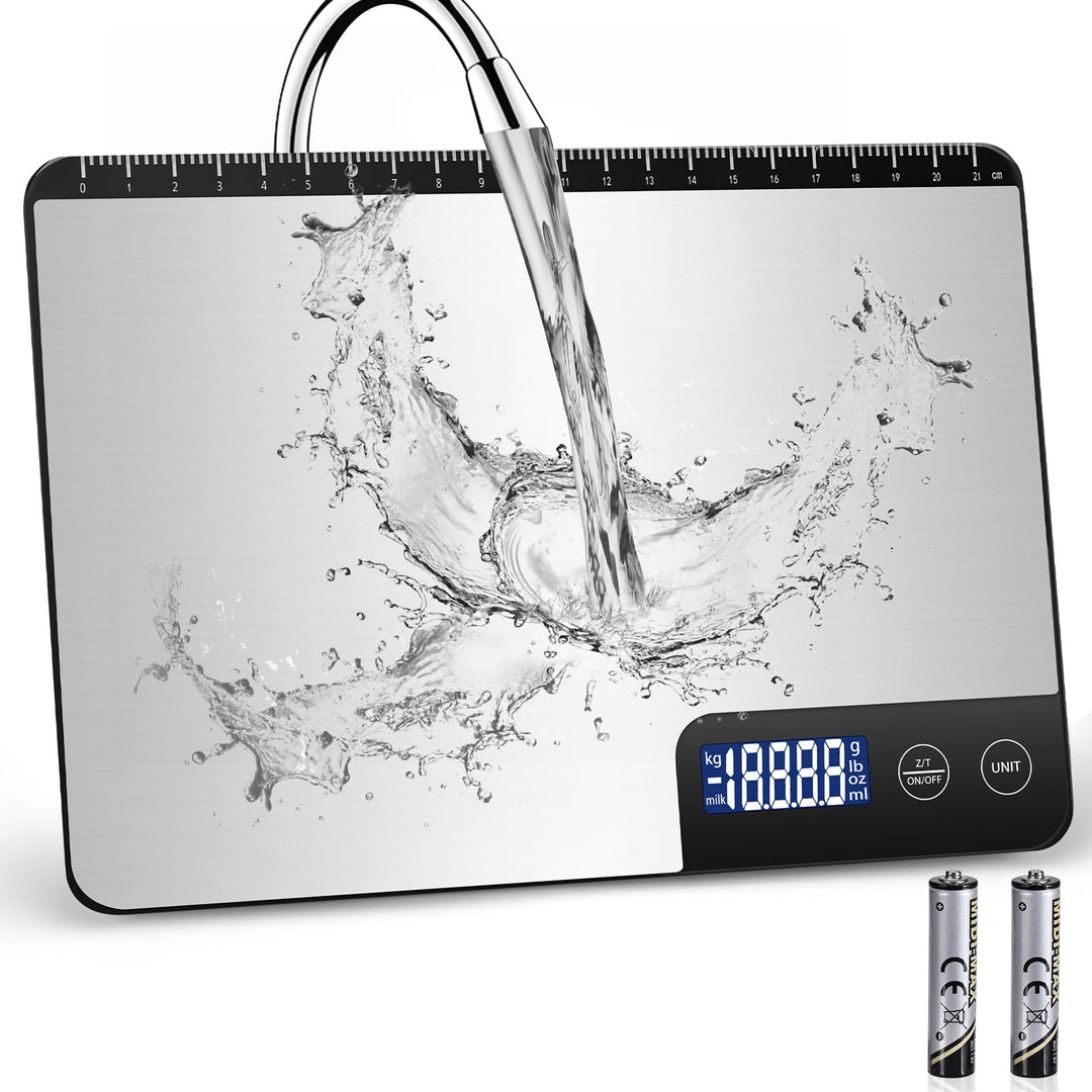 Grosse Digitale Küchenwaage 15kg, Präzise Lebensmittelwaage mit 1g Genauigkeit, Individuelle Auto-Ab