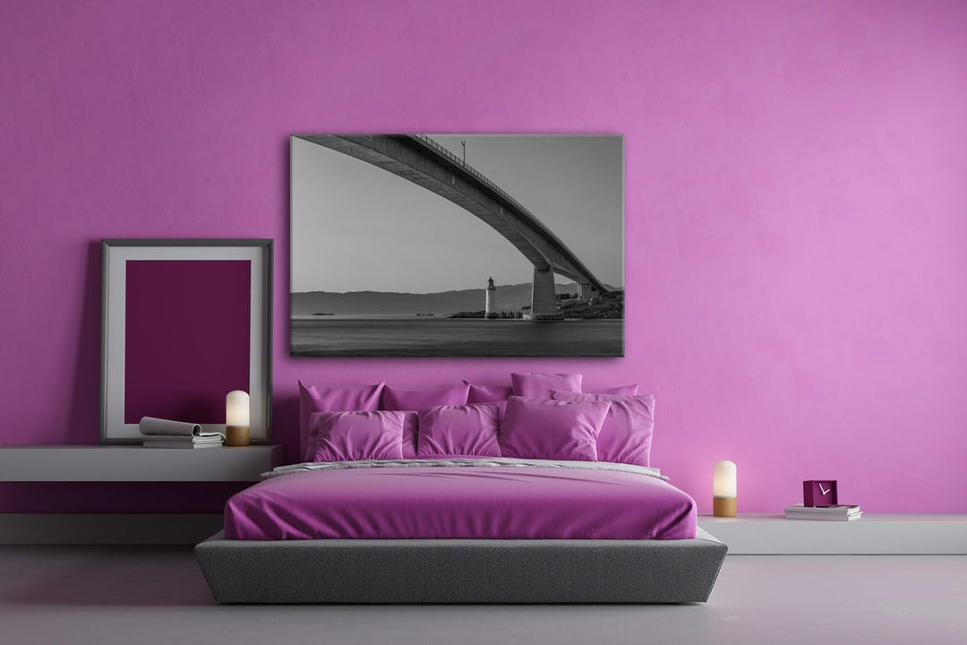 deyoli gigantische Brücke Format: 80x60 Effekt: Schwarz/Weiss als Leinwand, Motiv fertig gerahmt auf