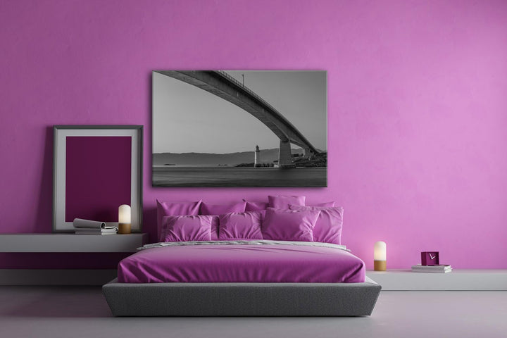 deyoli gigantische Brücke Format: 80x60 Effekt: Schwarz/Weiss als Leinwand, Motiv fertig gerahmt auf