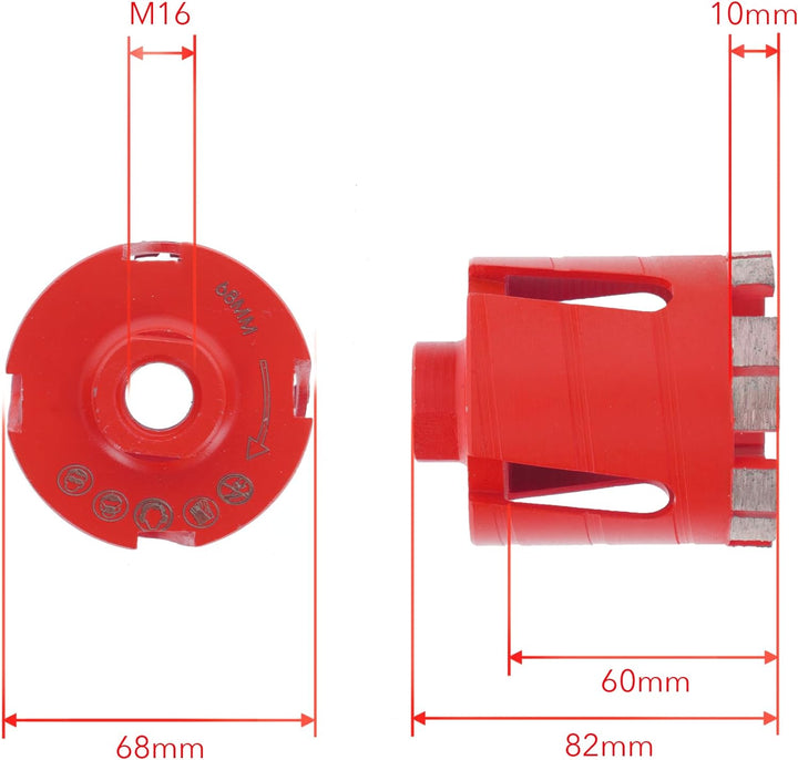 PRODIAMANT Diamant Dosensenker 68 mm x M16 Mauerwerk Beton Ziegel PDX857.638 6 Diamantsegmente Nutzl