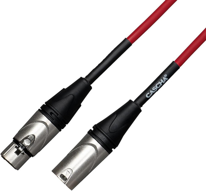 Cascha Advanced Line Microphone Cable, Red, 15m