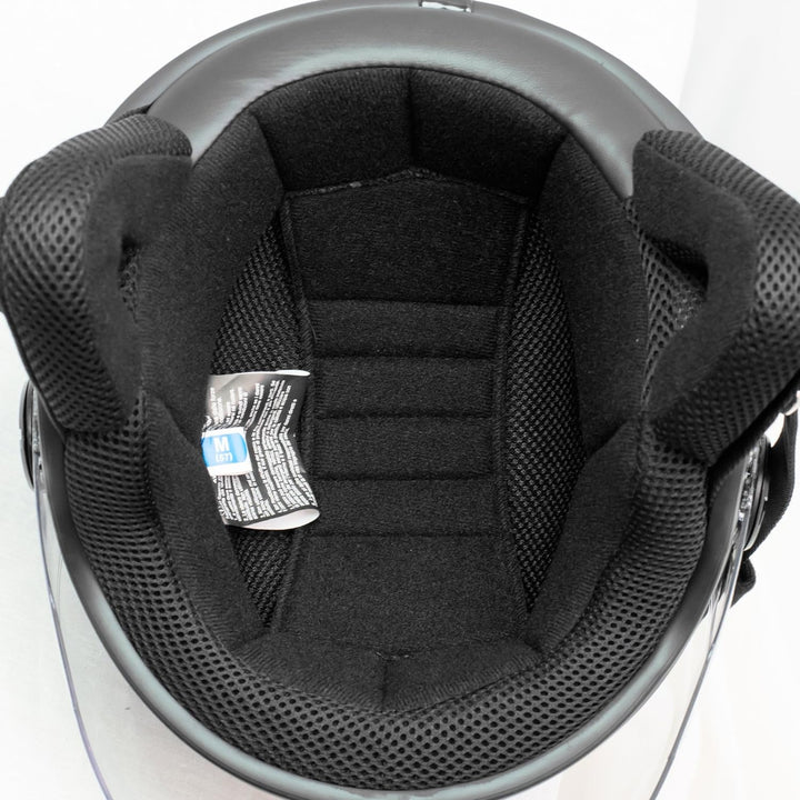 Motorradhelm Motorrad Roller Jet Helm Demi Mit Viser SonicMoto 53-54 cm ( XS) Blau, 53-54 cm ( XS) B