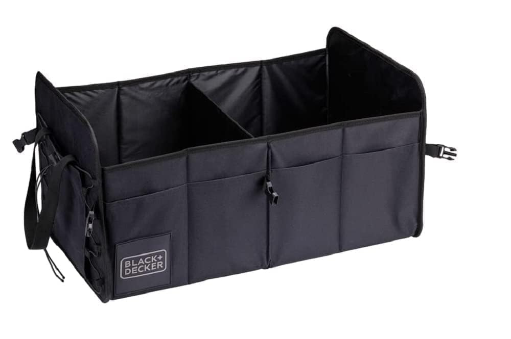 BLACK+DECKER Trunk Storage Box - 59 x 36 x 30 CM - 2 Fächer - zusätzliche Seitenfächer - mit Griffen