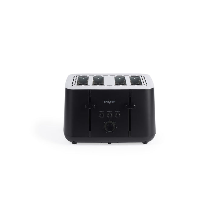 Salter EK5565MBLK Kuro 4-Scheiben Toaster, 7 Bräunungsstufen, Selbstzentrierende Brotführung, Auftau