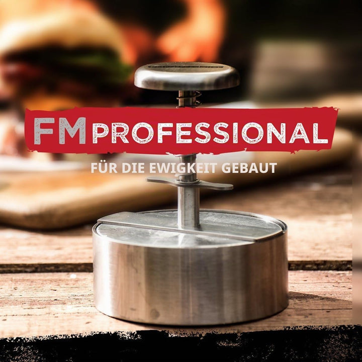 FMProfessional Burgerpresse für leckere Hamburger by Fackelmann – Hamburgerpresse mit 100g - 400g Pa