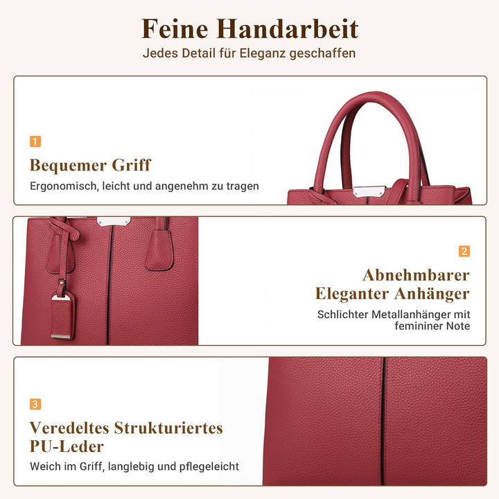 DIRRONA Elegant Damen Handtasche Schultertasche Gross Kapazität Umhängetasche Beiläufig Reise Tasche