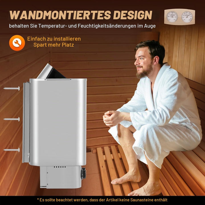 Mxmoonant 6KW Saunaofen, Elektroherd für Sauna, Einstellbare Zeit und Temperatur, für Home, Hotel, S
