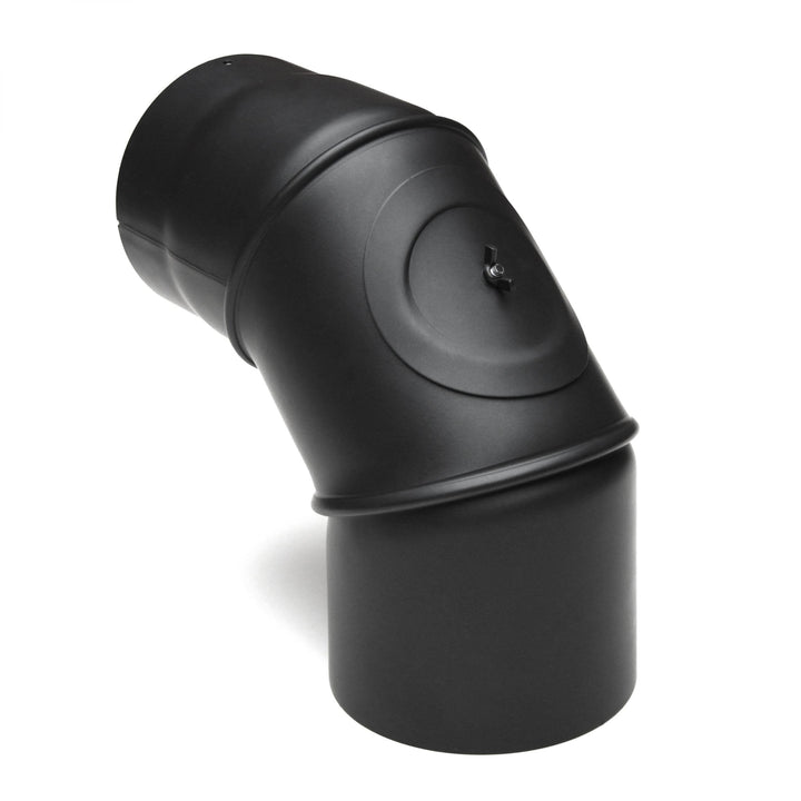 raik Rauchrohrbogen/Ofenrohrbogen 90° 3-teilig drehbar 0° bis 90° 120 mm Durchmesser mit Reinigungsö