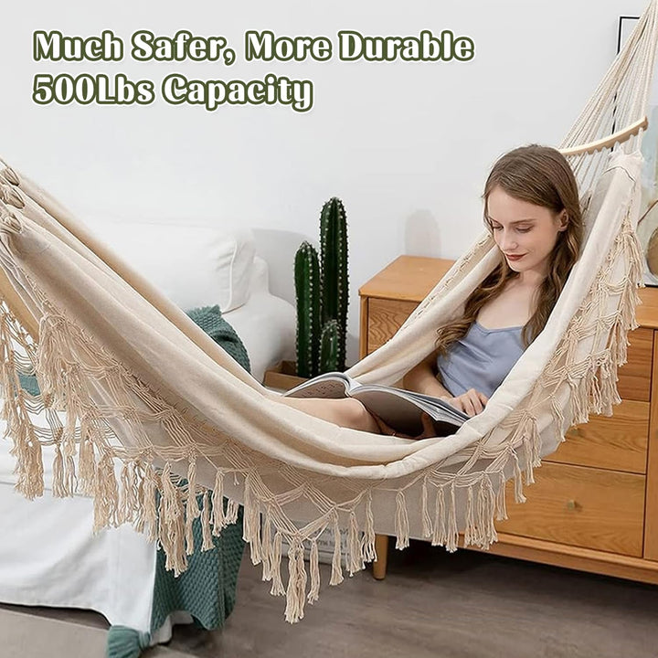 Hängematte Hängesessel Indoor Outdoor - XXL Übergrosser Hängematte 2 Personen max 440 lbs, Hängescha