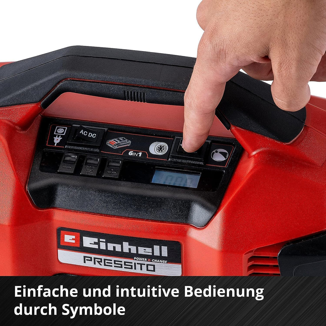 Einhell Akku-Kompressor PRESSITO Power X-Change (Li-Ion, 18/230 V, max. 11 bar, 71 cm Schlauchlänge,
