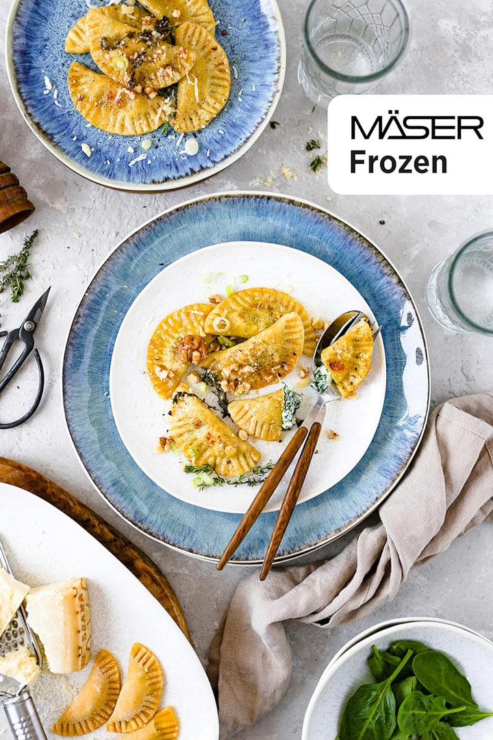 MÄSER Serie Frozen Set aus 3 Servierplatten, Keramik Servierteller in 3 Grössen, moderner Vintage Lo