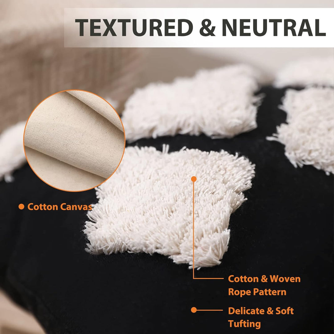 VanderHOME Bohemian Super Soft Kissenbezug Dekorative Tufted Quaste Kissenbezüge Baumwolle Weich Wov