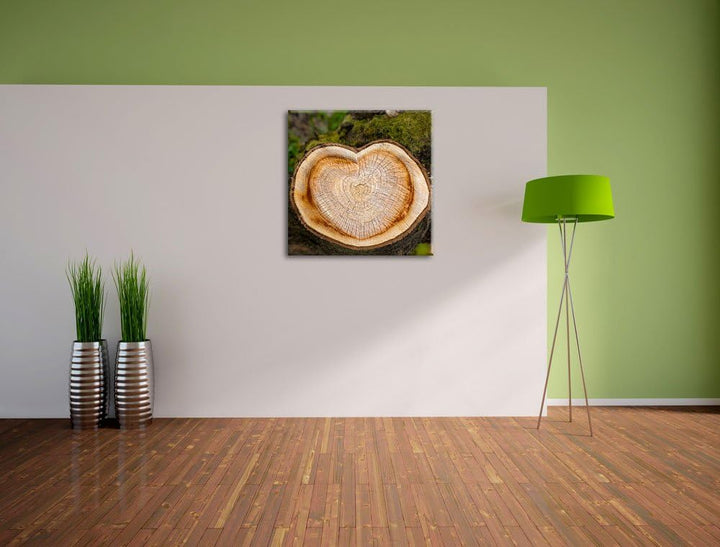 Pixxprint Jahresringe am Baumstamm als Leinwandbild Quadratisch/Grösse: 70x70 / Wandbild/Kunstdruck/