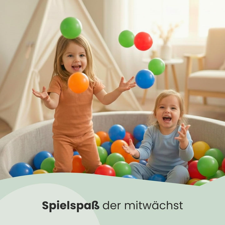 LittleTom 100 Bälle für Bällebad - 7cm Plastik Bälle Kinder Spielbälle - Babyball zum Greifen - Plas