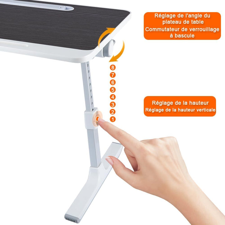 OHMG Lap Desks Computertisch aus Bambus, verstellbar, faltbar, tragbar, für Computer, für Bett oder
