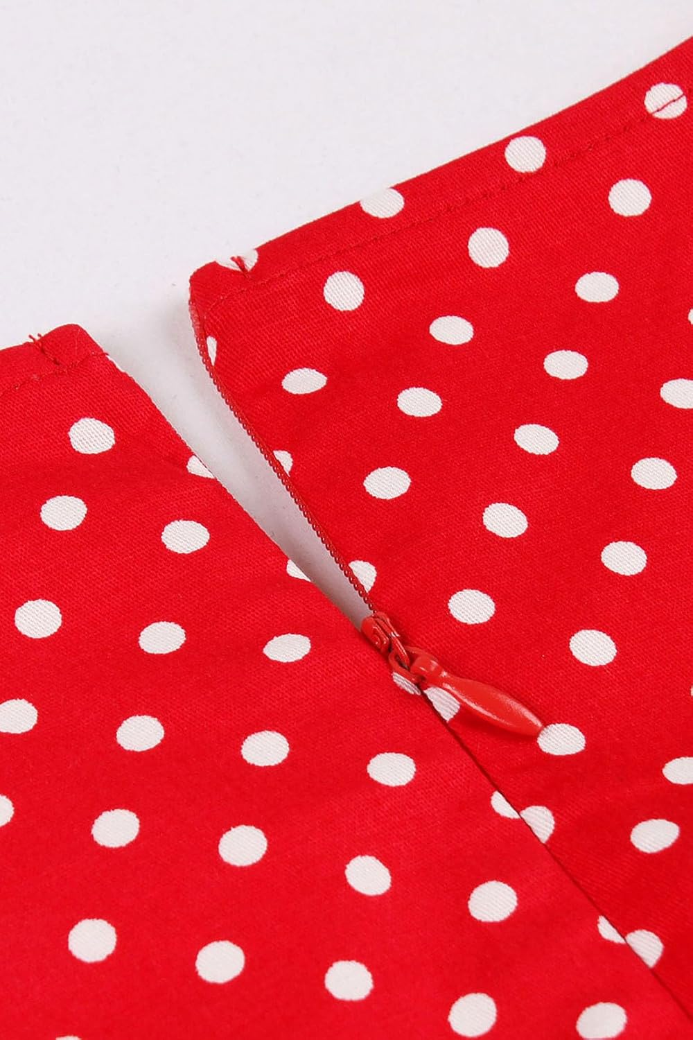 AXOE Damen 60er Jahre Kleid Cocktailkleid Abendkleid mit 3/4 Ärmel S Polka Dot Rot, S Polka Dot Rot