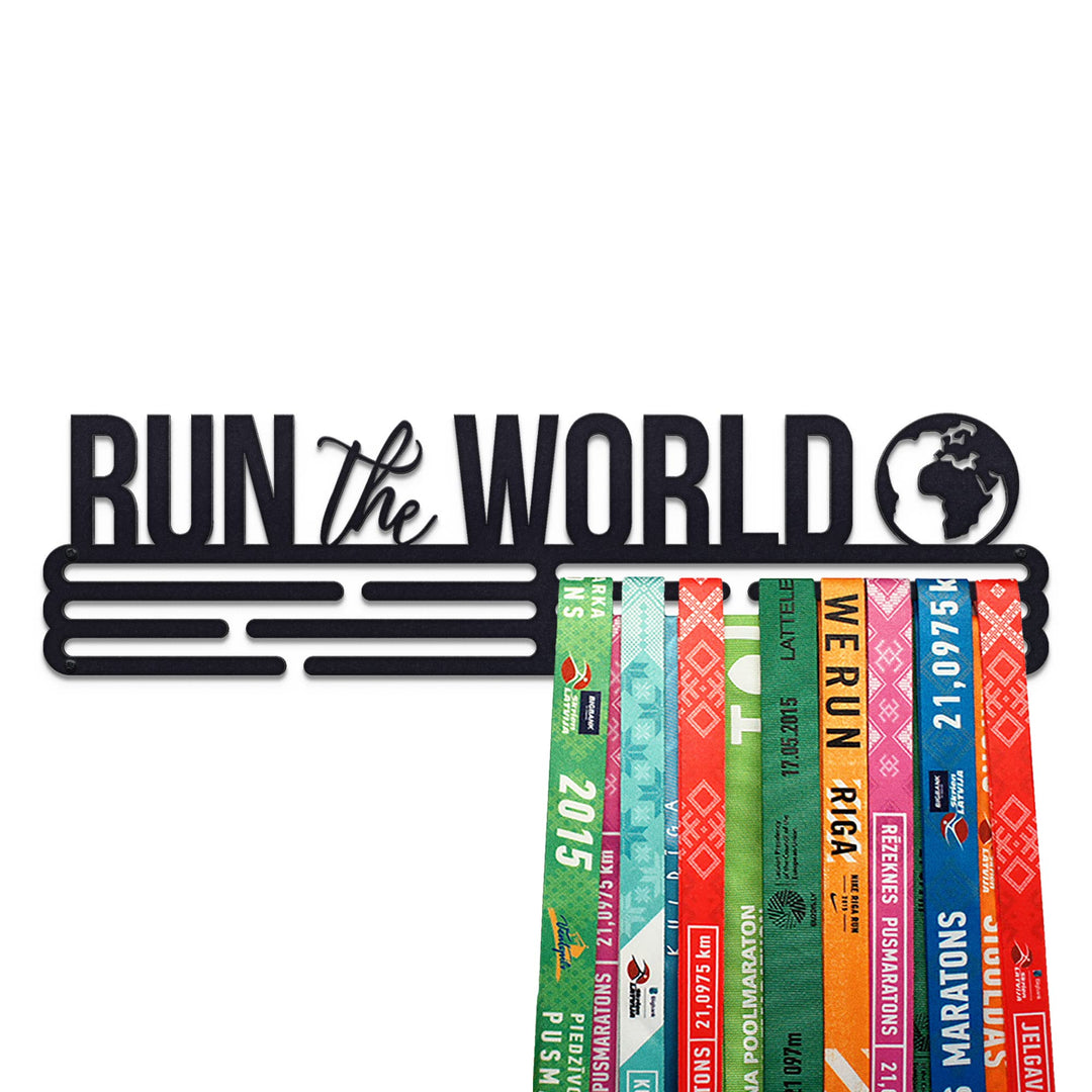 United Medals Run The World Medaillenhalter Edelstahl | Medaillen Aufhänger | Medal Hanger Holder Di