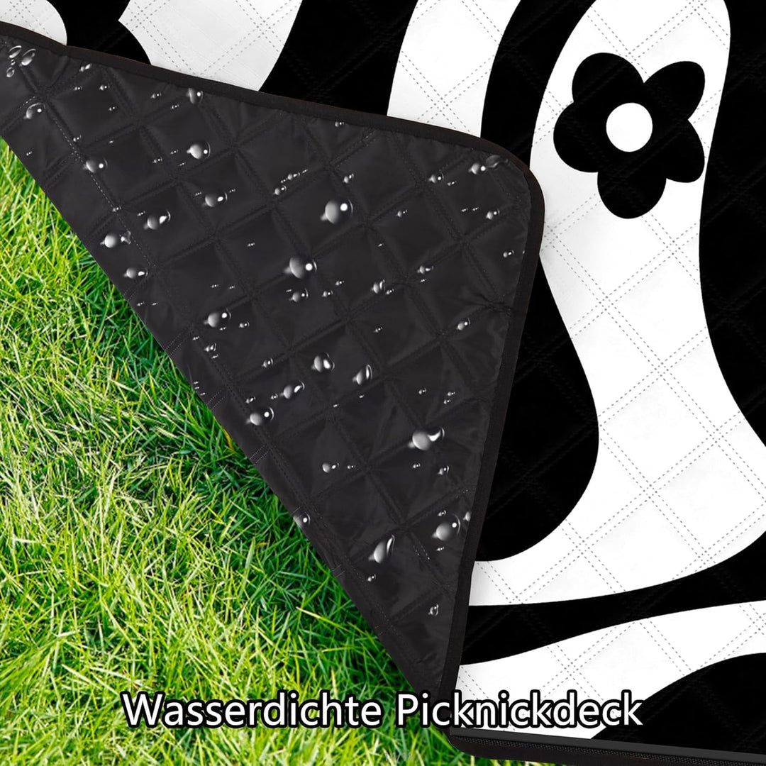 Picknickdecke Wasserdicht Waschbar, 200x200cm Faltbare Stranddecke Sandfrei mit Wasserdichter Unters