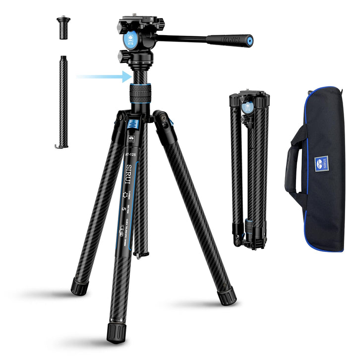 SIRUI Traveler X Carbon Video Kamera Stativ, Reisestativ Leichtes 0,95 kg mit Panorama Video Fluidko