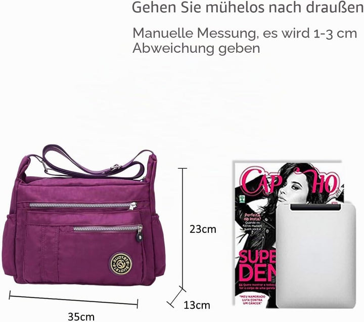 NICOLE & DORIS Damen Umhängetasche Lässige Schultertasche Frauen Handtasche Reissverschluss Tasche m