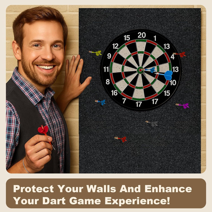 Rdutuok Dart Wandschutz Selbstklebender Filz 30x30 cm,Dartboard-Rückseite Dartscheibe Hintergrund Sc