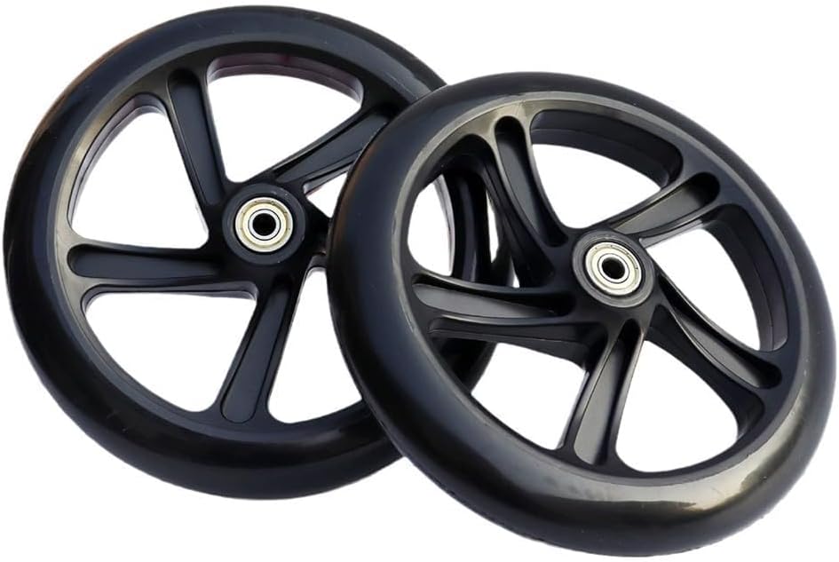Leise PU Räder 2 Stück 200mm x 40mm Rutschfeste Langlebige 200mm*40mm Schwarz, 200mm*40mm Schwarz