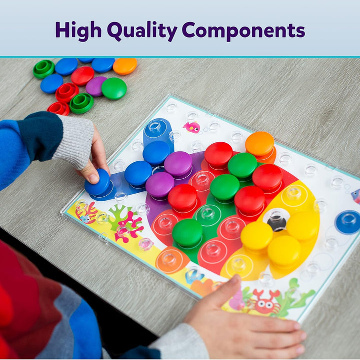 Ravensburger Kinderspiele 20832 - Colorino - Kinderspiel zum Farbenlernen, Mosaik Steckspiel, Spielz