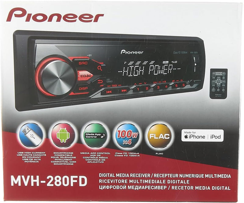 Pioneer MVH-280FD Autoradio, Mehrfarbig