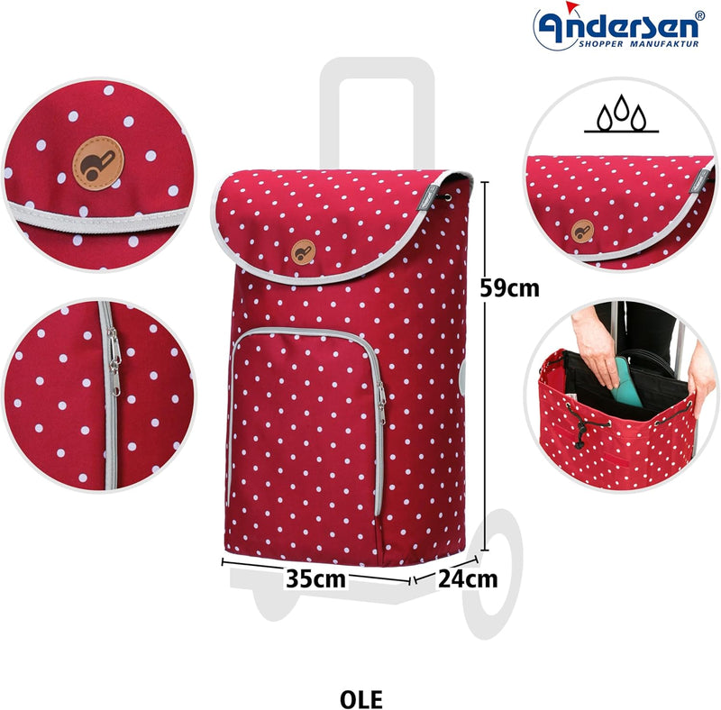 Andersen Shopper Scala Shopper Ole Einkaufstrolley 57 cm Rot