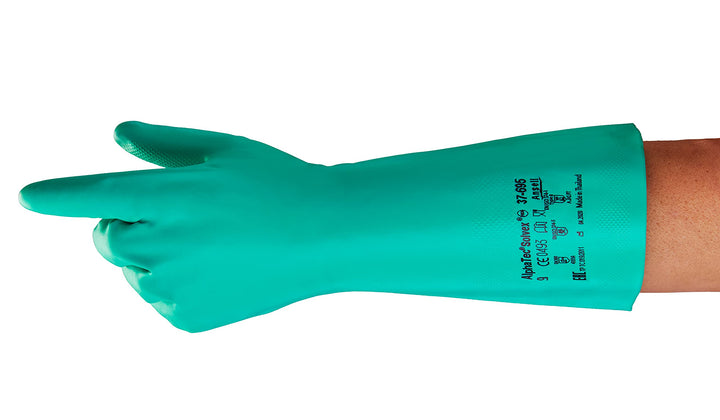Ansell AlphaTec 37-695 Nitril-Handschuhe, Chemikalien-Schutz für Arbeiten in der Industrie, mit Chem