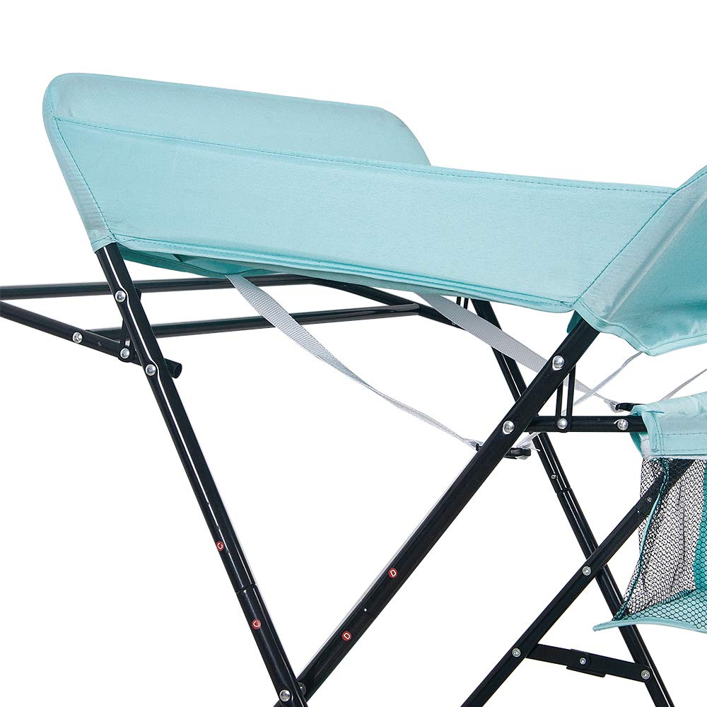Baby Wickeltisch Klappbar, Höhenverstellbare Wickelkommode mit Sicherheitsgurt und Stauraum, Tragbar