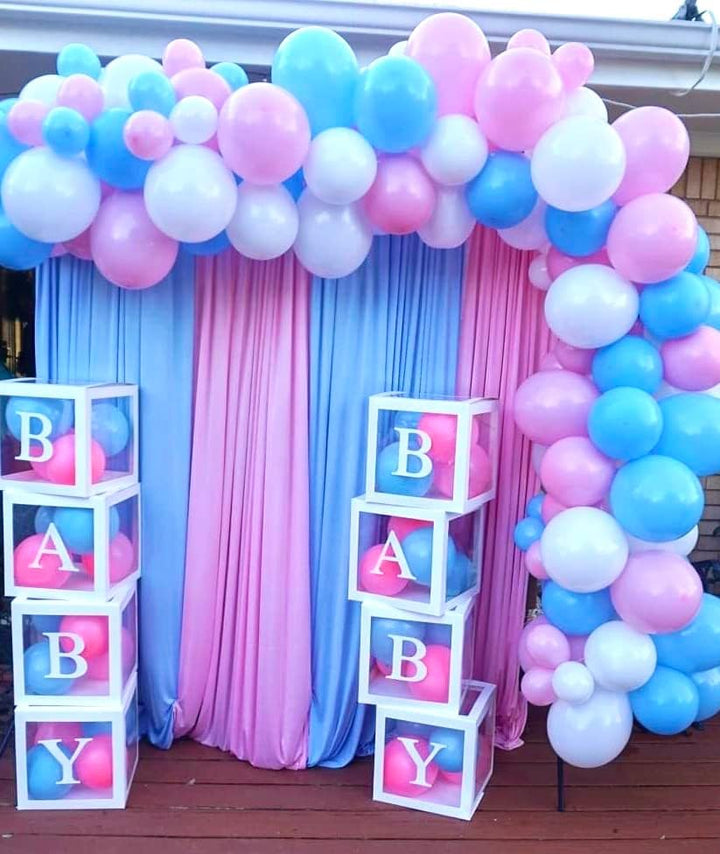 3×3 m Baby Blau Hintergrund Vorhang, Deko Hochzeit Party Junge's Geburtstag Geschlecht Aufdecken Fot