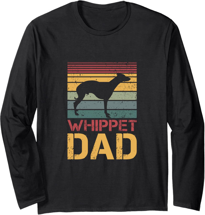 Whippet Dad Vintage Retro Langarmshirt