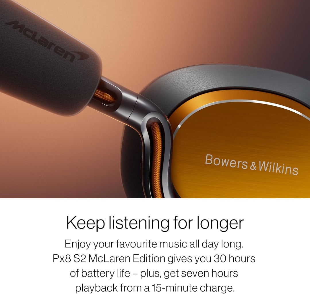 Bowers & Wilkins Px8 S2 McLaren Edition Kabellose Noise-Cancelling Over-Ear Kopfhörer mit Bluetooth