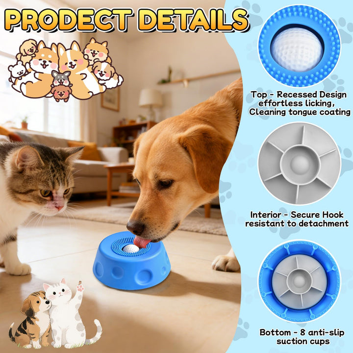 Schleckball Hund Silikon, Schleckmatte Hund, Antischlingnapf Hunde Katze mit Saugnapf, Futternapf Hu