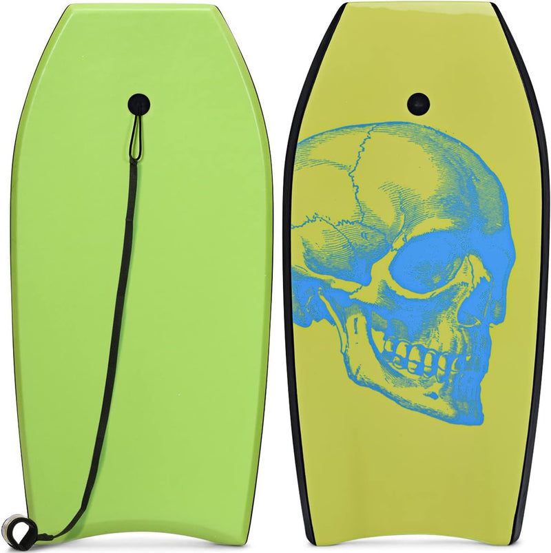 GYMAX Surfbrett 105 x 51 cm, Schwimmbrett mit Zugseil, max. Belastung: 85 kg, Bodyboard Surfboard mi