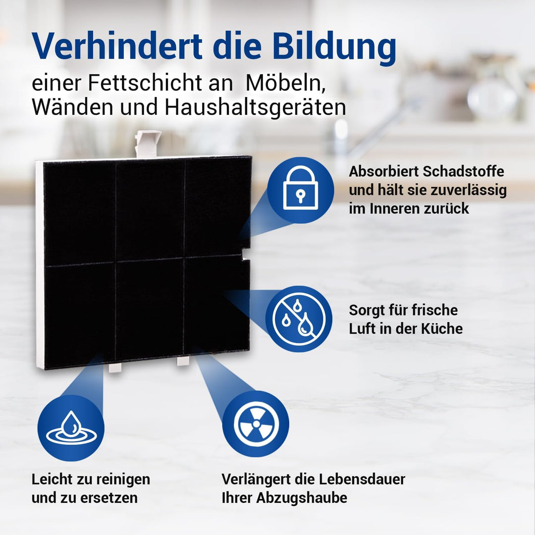 VIOKS 2x Kohlefilter Dunstabzugshaube 255x225x23mm Ersatz für Balay 00361047 361047 FKS170BSH DHZ513