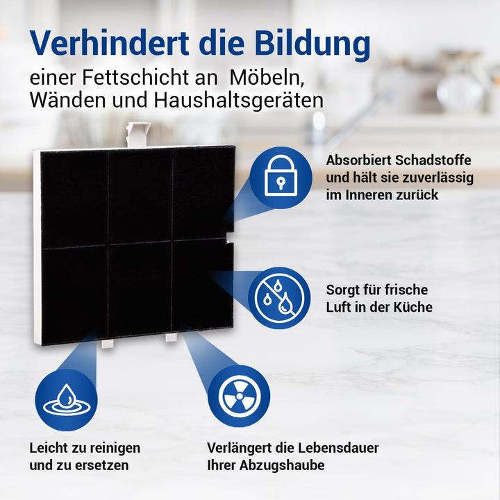 VIOKS 2x Kohlefilter Dunstabzugshaube 255x225x23mm Ersatz für Balay 00361047 361047 FKS170BSH DHZ513