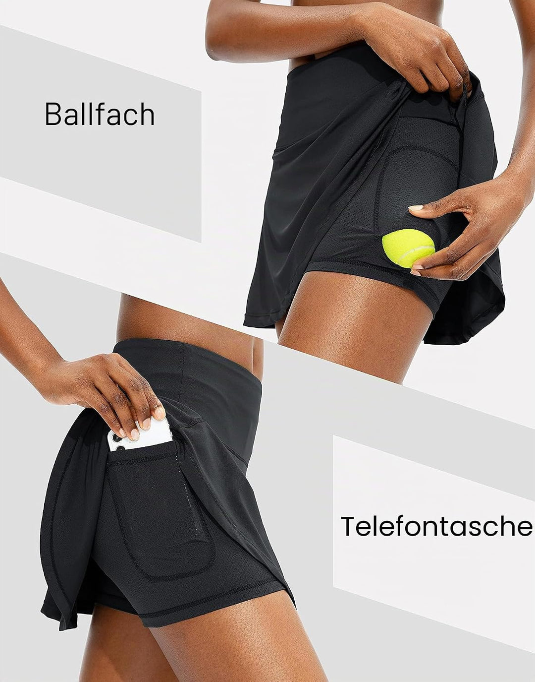 ThreeH Tennis Skorts Röcke plissiert Golf High Waisted Athletic Skort Workout Sportrock mit 4 Tasche