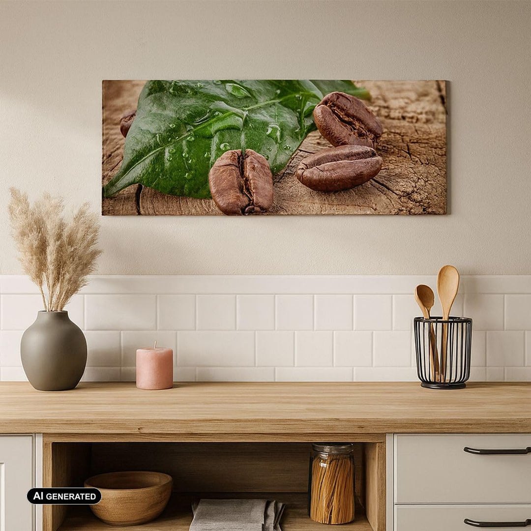 Wandbilder Dekoration Wohnzimmer Aroma Kaffee Pflanze Samen Panorama Bilder auf Leinwand 120x50cm Le
