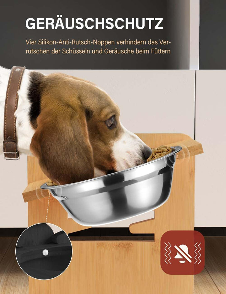 Vantic Hundenapf erhöht mit Ständer, einstellbare Futternapf Hund Erhöht für Grossen Hunde, haltbar