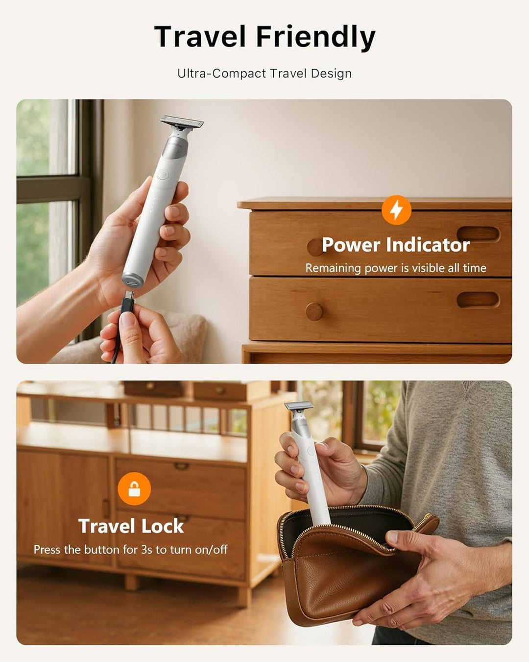 Elektrischer Intim- & Körperhaartrimmer – Schmerzloser Barttrimmer für Männer, All-in-One Body Groom