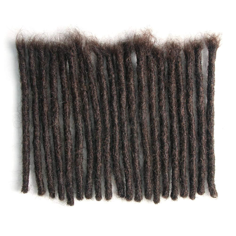 Echthaar Dreadlock Extensions 20 Stränge Handgemachte Crochet Echthaar Loc Extensions (8 Zoll, Breit