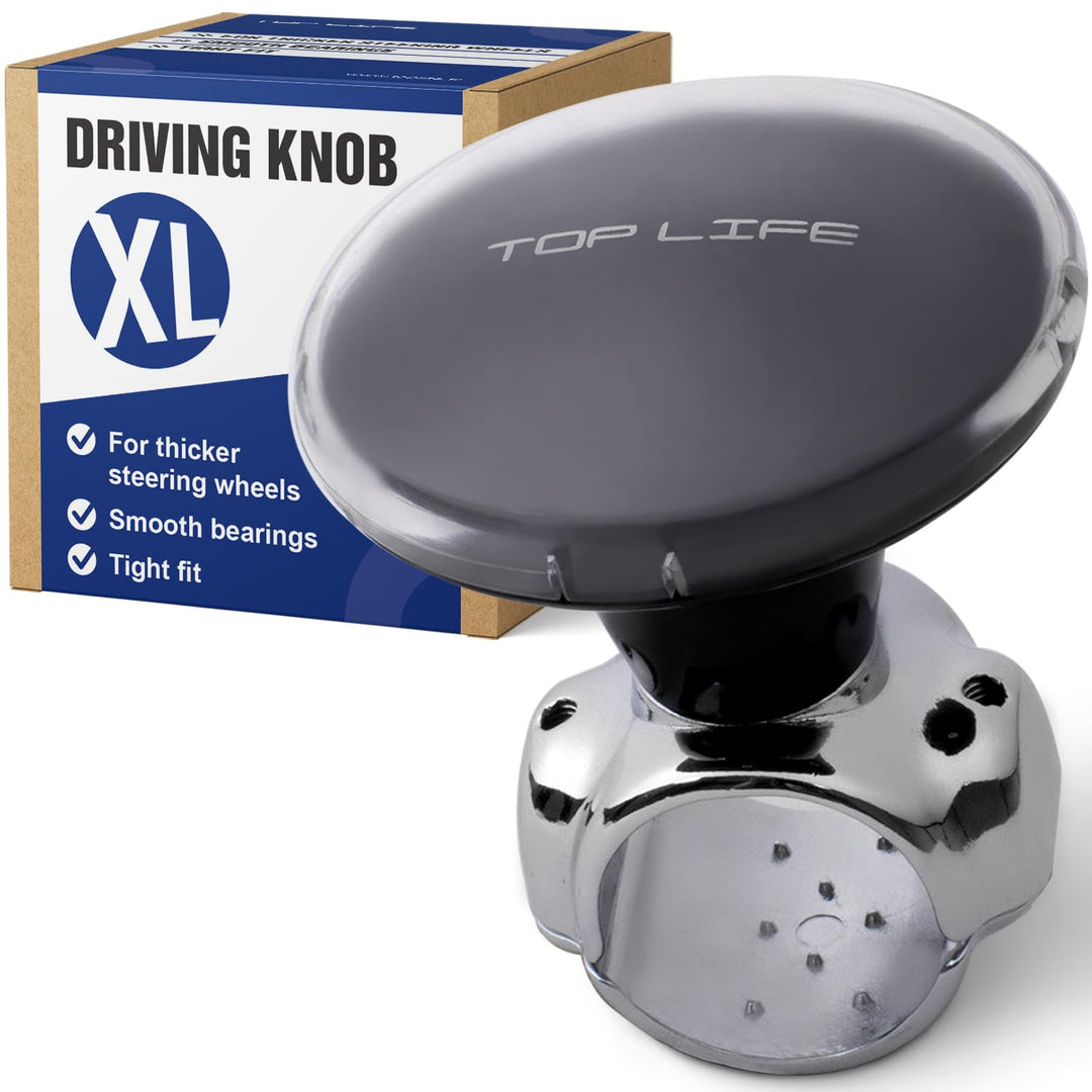 Top Life LKW Lenkradknauf – XL-Knauf speziell für Dicke Lenkräder – Für LKW, Van, Pickup, Sportlenkr