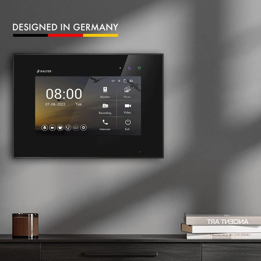 Nonic Balter EVO HD Silber/Schwarz Video Türsprechanlage mit Fingerprint Set für 2 Familienhaus (1x