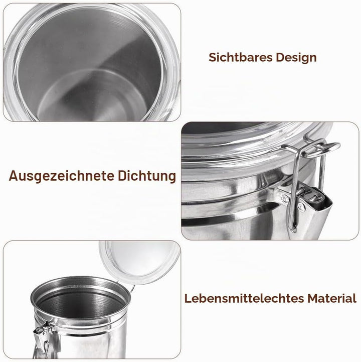 2000ml Kaffeedose Luftdicht, Kaffeebohnen Behälter, Kaffeebohnen Aufbewahrung, Kaffeedose, Vorratsdo